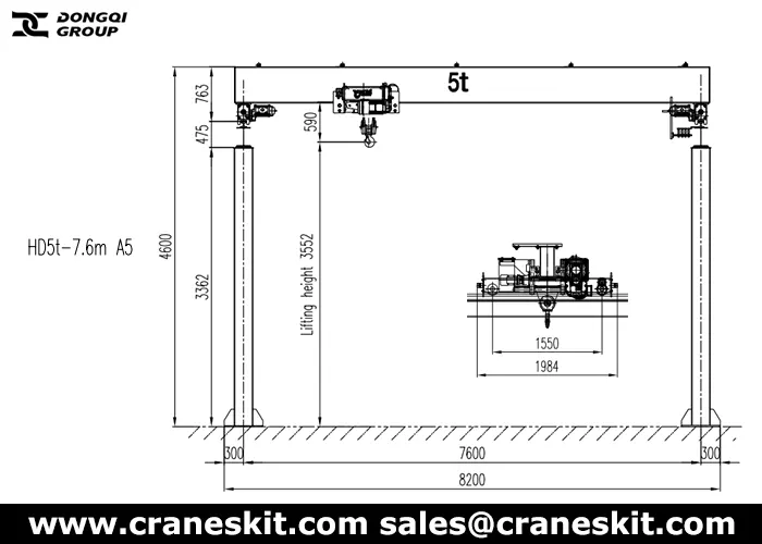 HD FEM standards 5 ton overhead crane design