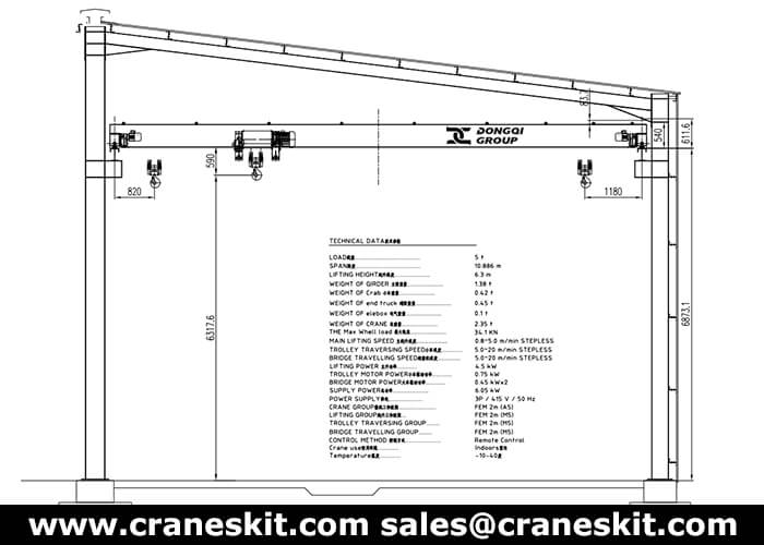 5 ton European standard crane for Australia