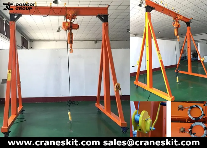 hand winch adjustable height gantry crane for sale