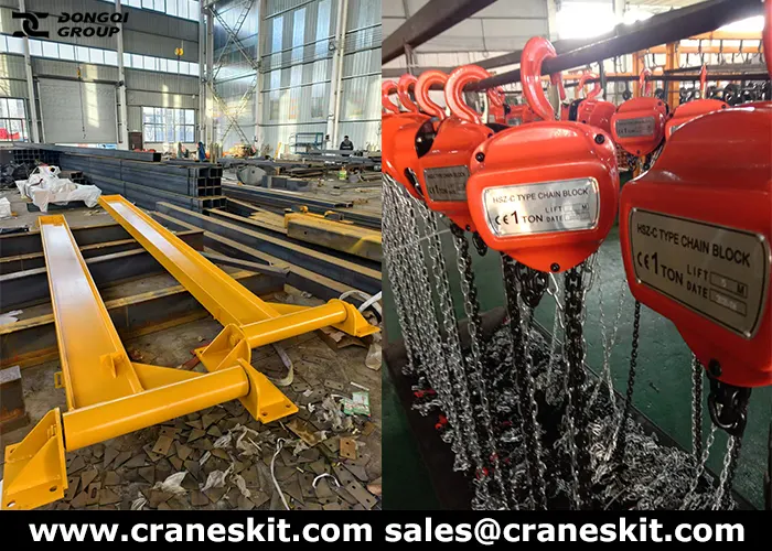 1 ton wall mounted crane with chain block for philippines