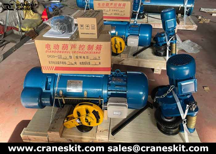 3 ton 2m wire rope hoist for sale to Thailand