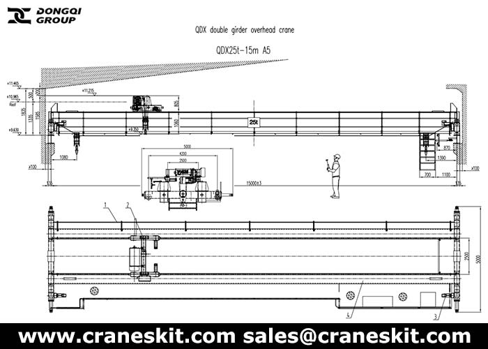 South Africa 25 ton overhead crane design drawing