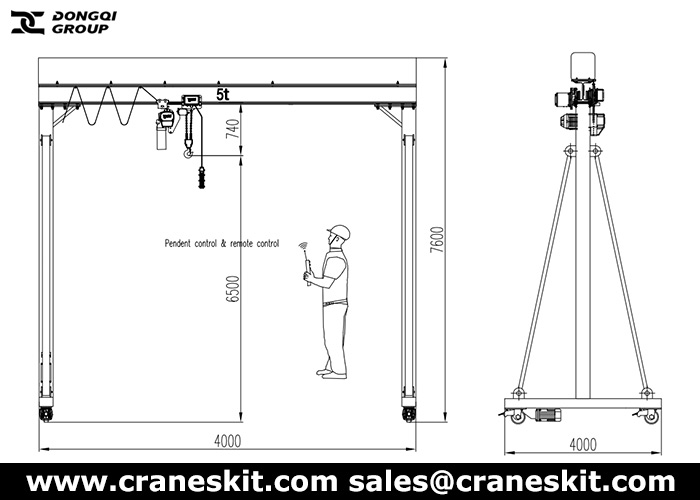 5 ton mobile gantry crane design drawing Mexico