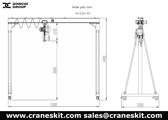 Australia 4 ton gantry crane design drawing