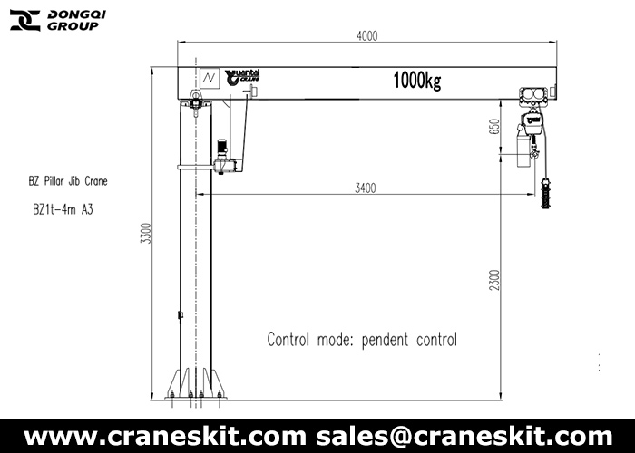 Colombia 1 ton pillar jib crane design