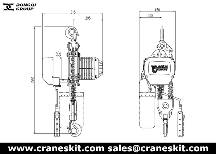 5t-30m electric chain hoist design drawing