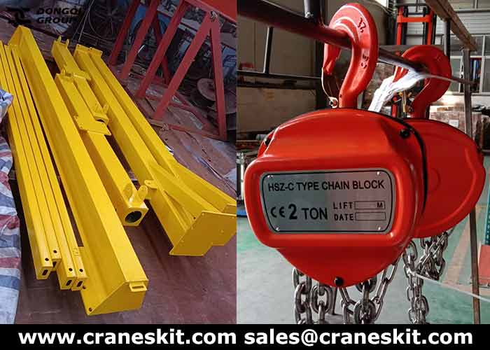 2 ton portable gantry crane with chain block