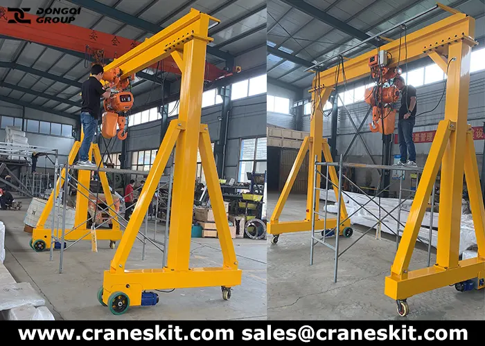 5 ton portable gantry crane assembly