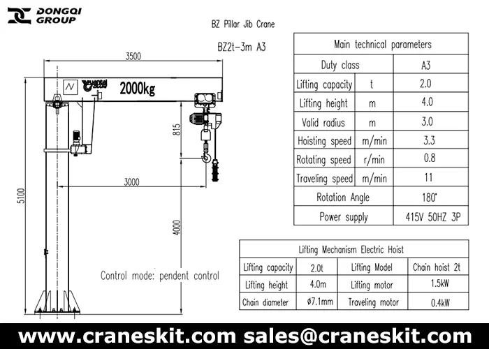 2 ton floor jib crane design for malaysia workshop