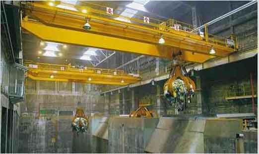 bucket crane for material handling