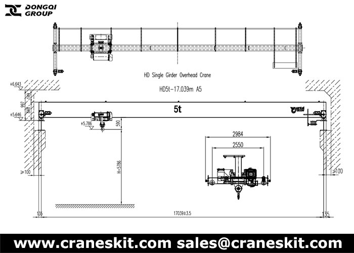 Argentina FEM standards 5 ton overhead crane design